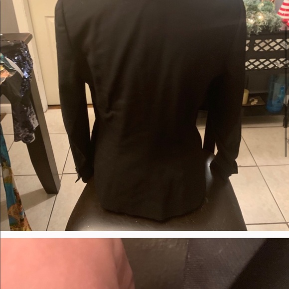 SOLD Ralph Lauren Black Leather Collar Blazer - Picture 2 of 3